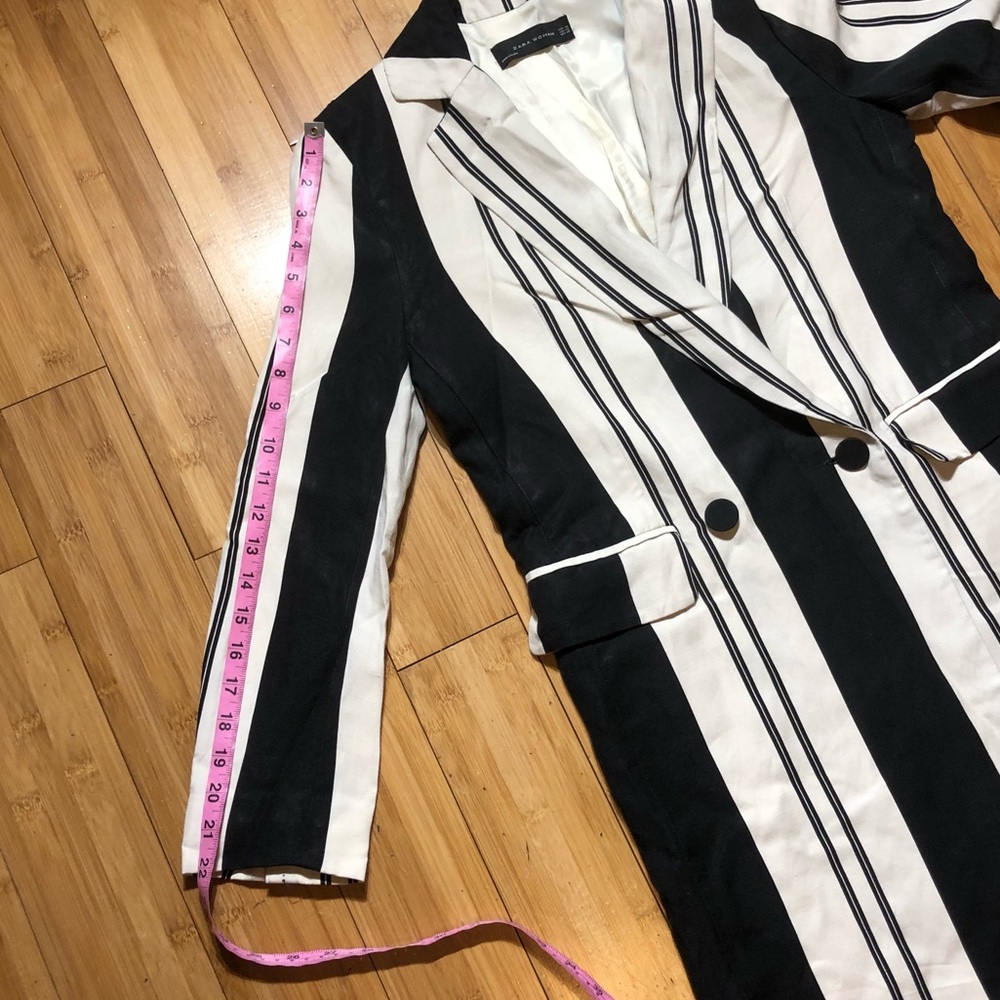 Zara Long Striped Coat - Picture 15 of 16